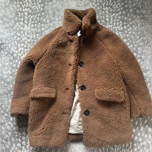Adorable girls Zara Brown Teddy Sherpa Coat